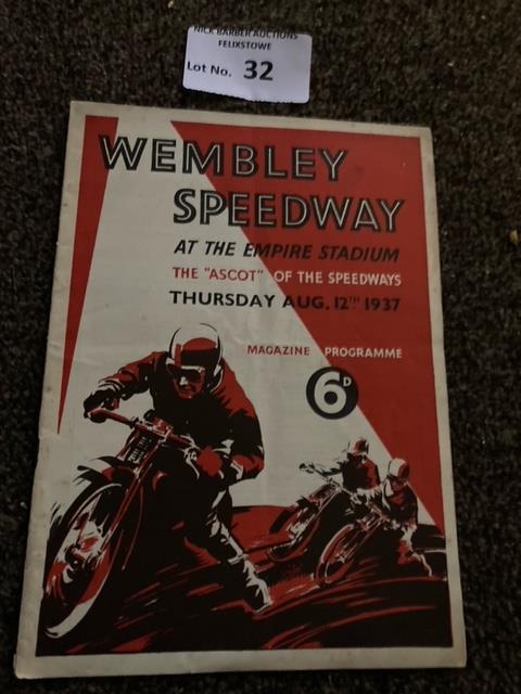 Speedway : Wembley v Harringay programme 12/08/193