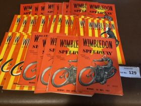 Speedway : Wimbledon Dons programme collection lat