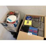 Records : CDs - 2 large boxes of singles & albums