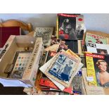 Collectables : Box of ephemera lots of magazines,