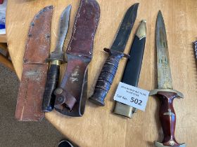 Militaria : Daggers (3) inc German, American & one