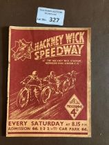 Speedway : Hackney Wick v Birmingham programme 23/