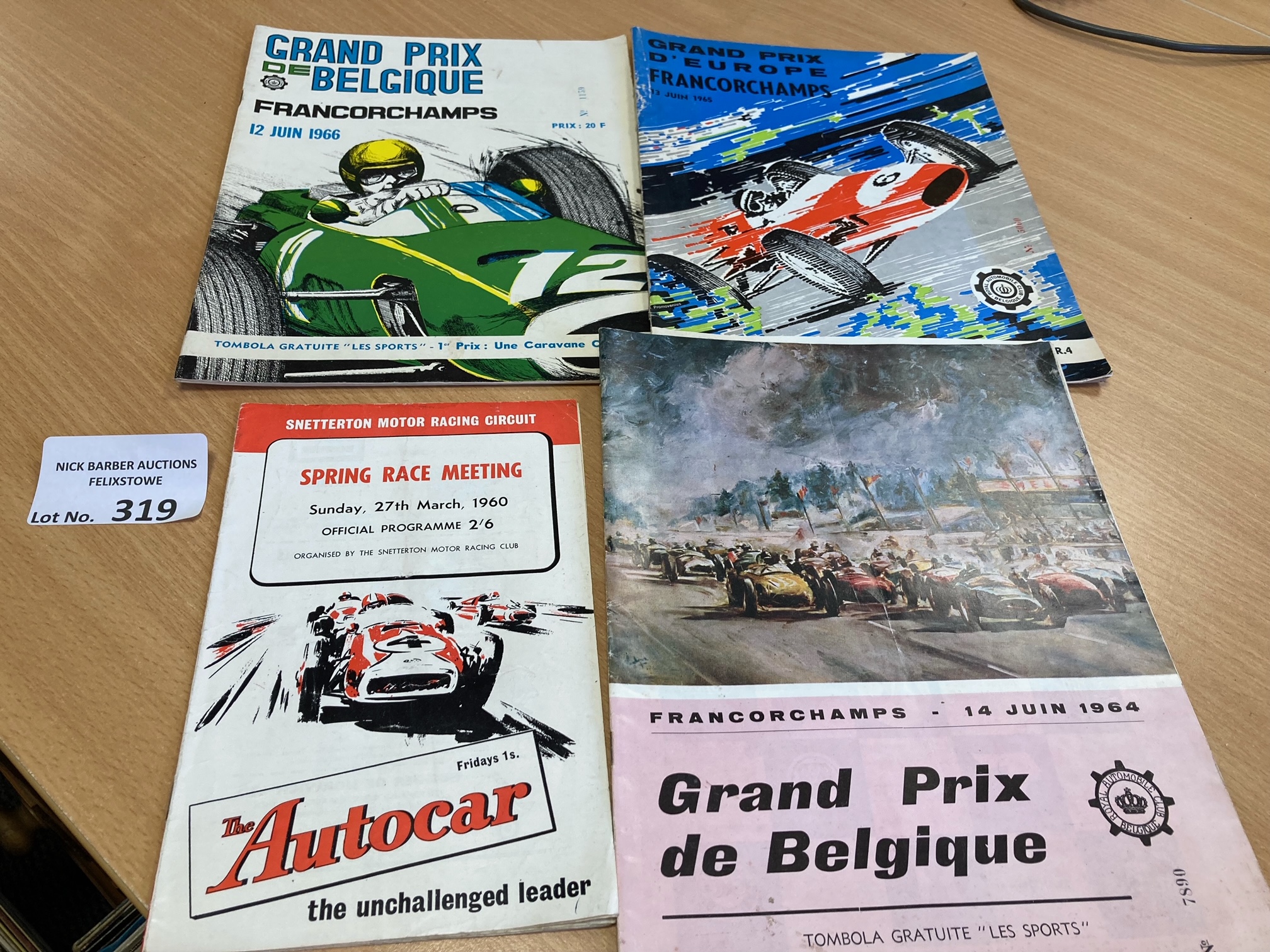 Motor Racing : Grand Racing F1 programmes x3 Belgi