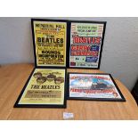 Records : Framed Repro posters 1960s inc Beatles,