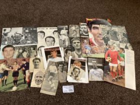 Football : Autographed 1960s magazine pages mixed