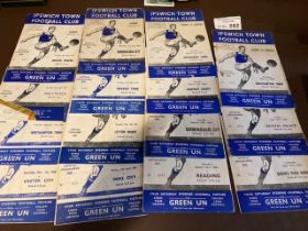 Football : Ipswich Town programmes 1954-56 conditi