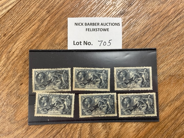 Stamps : Set of six 10 shilling GV seahorses on st
