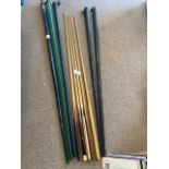 Snooker : Collection of vinatge Cues within origin