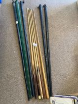 Snooker : Collection of vinatge Cues within origin