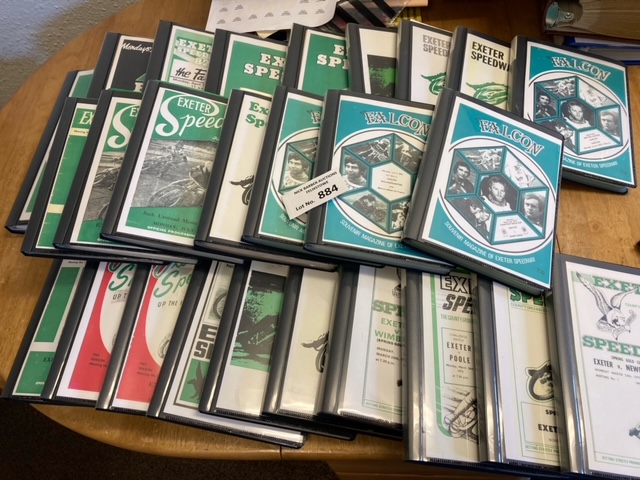 Speedway : Exeter Falcons Programmes in folders co