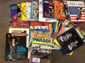 Speedway : Box of 1970s/80s books and magazines al
