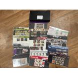 Stamps : Black Royal Mail box containing complete