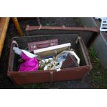 A trunk with Christmas decorations, etc.