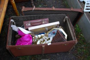 A trunk with Christmas decorations, etc.