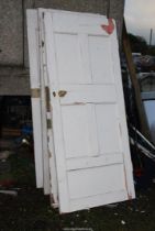 Four large heavy Doors with brass fittings, 34" wide x 80" high.