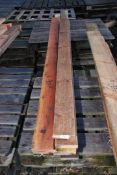 Twenty lengths of mixed softwood timber, 4'' x 1'' up to 78'' long.