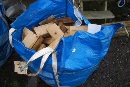 A large bag of softwood offcuts