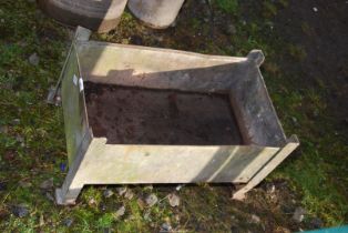 A galvanised planter, 61cm x 36cm x 36cm.