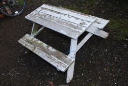 A child's picnic table.