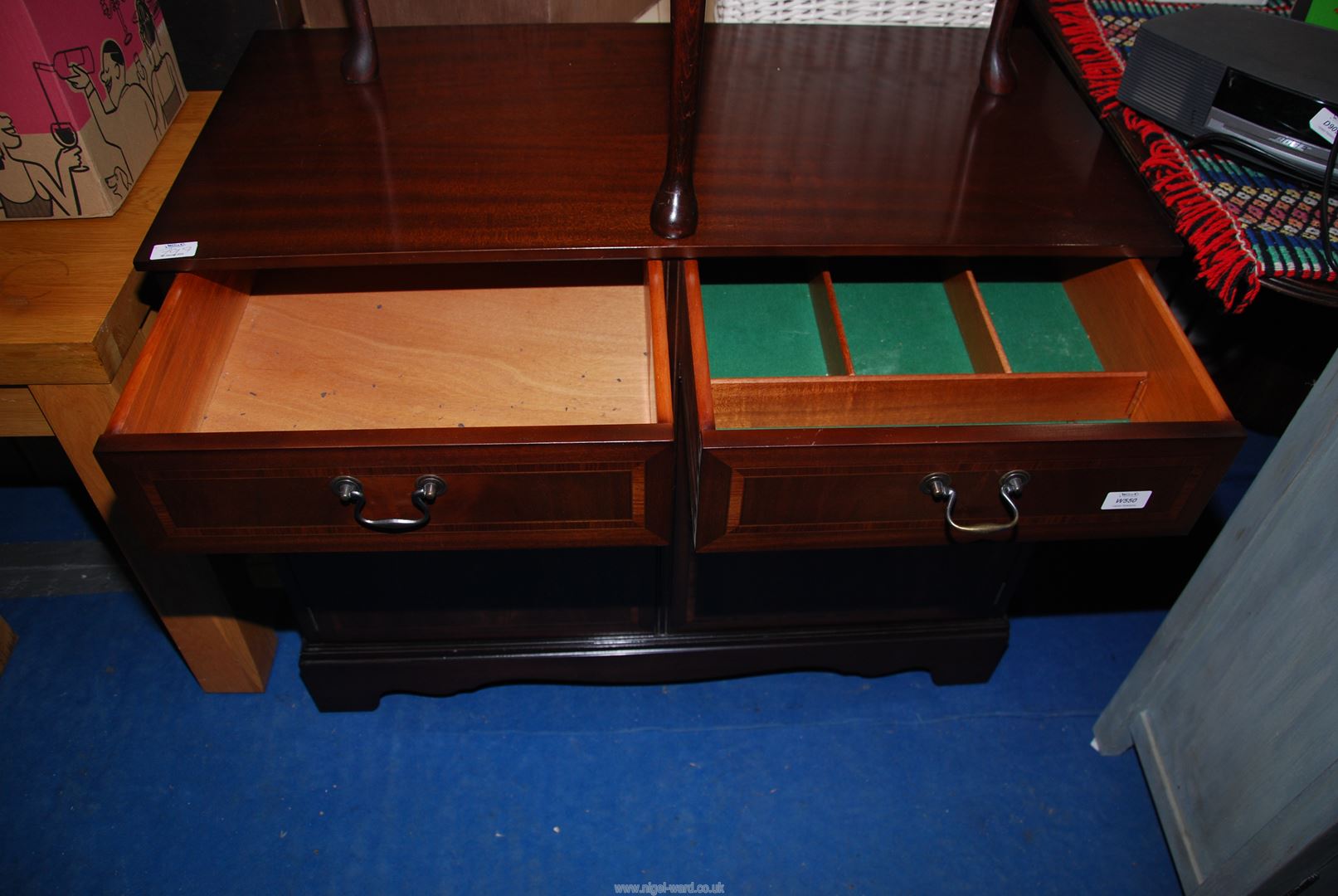 A small Mahogany demi-lune side-table table, - Image 2 of 3