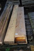 Ten lengths of softwood 6'' x 1 3/4'' up to 72'' long.
