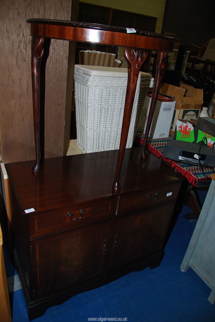 A small Mahogany demi-lune side-table table,