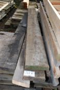 Four softwood planks - 3 being 10" x 2" one @ 142", two @ 41'' long plus one 8'' x 2'' x 122'' long.