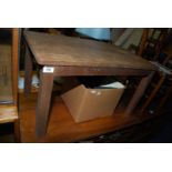 A burr-wood topped small rectangular table, 18" x 31" x 18" high.