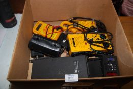 A box of electronic testing equipment.