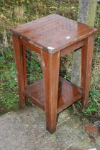 A square table with lower shelf, 18 1/2 x 31" high.