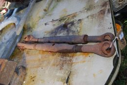 Two tractor top links for Fordson Major type (both seized and require easing).