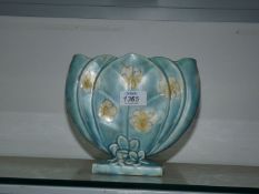 A 1930's Beswick vase in muted colours, 7" tall x 8" long.