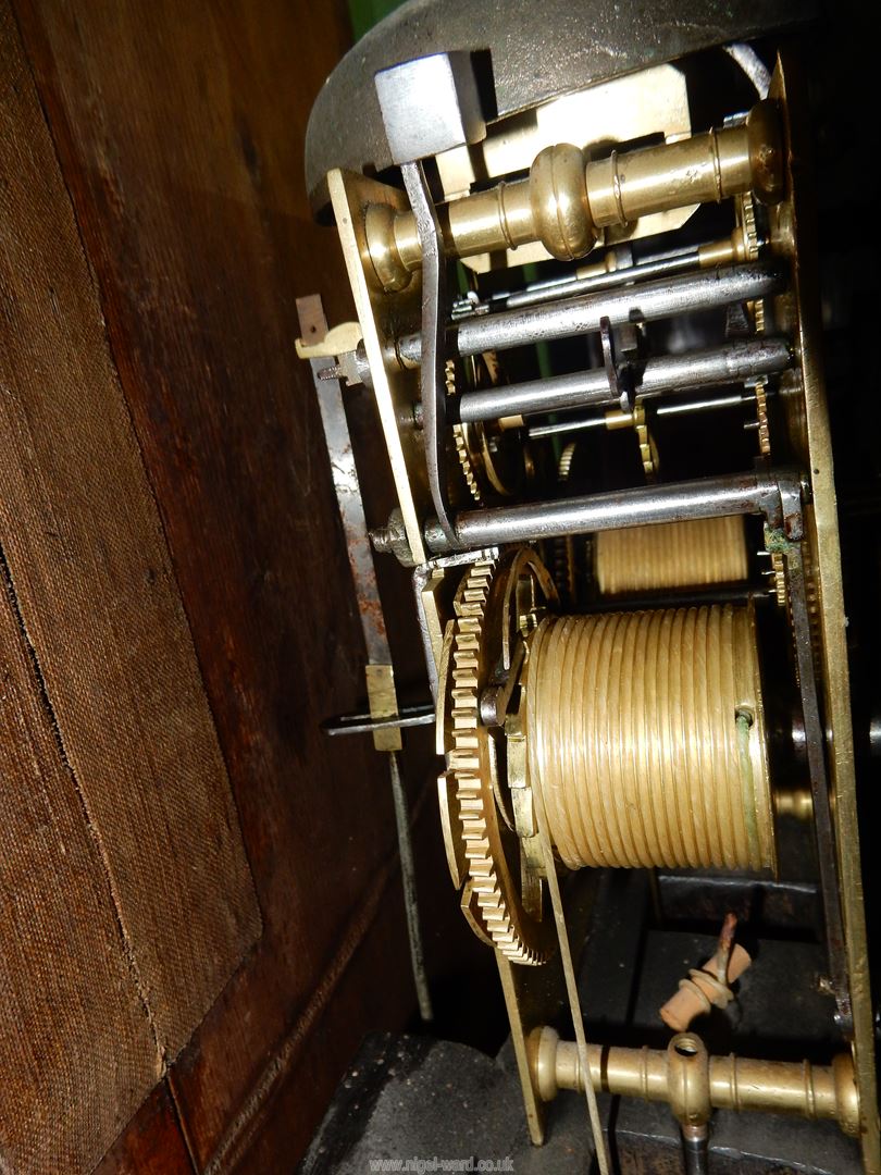 An Oak cased long-case Clock having an eight day movement striking the hours on a bell, - Image 8 of 11