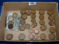 A quantity of old pennies and half pennies including one Queen Victoria penny,