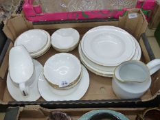 A quantity of Royal Worcester 'Strathmore' tea and dinner ware including gravy boat and saucer,