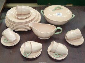 A quantity of Grindley 'Peach Petal' tea and dinner ware including cups, saucers, gravy boat,