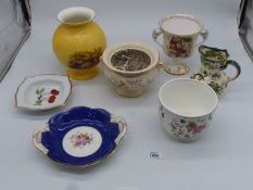 A quantity of china including Coalport jardiniere and plate, Mason's jug, Aynsley vase,