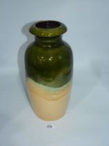 A West German Scheurich pottery vase in green to beige shades,
