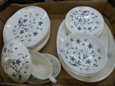 A quantity Johnson Bros 'Titania' dinner ware including gravy boat,