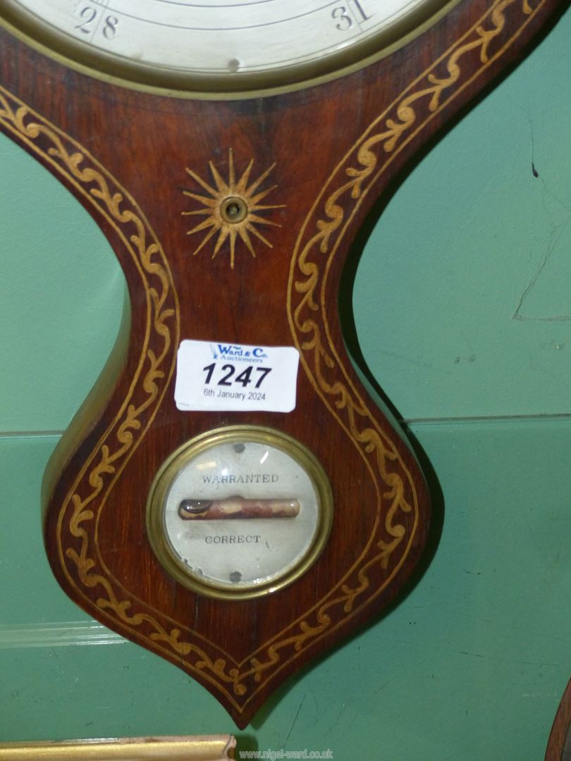 A Banjo Barometer with gilt scroll detail. - Image 8 of 8