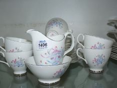 A Royal Albert 'Buttons and Bows' six setting Teaset with cake plate.