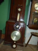 A Boxwood strung Mahogany/Walnut cased mercury five-point Banjo barometer by P.