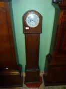 An Oak finished cased Grandmother Clock having later quartz movement, 53 1/4'' high.