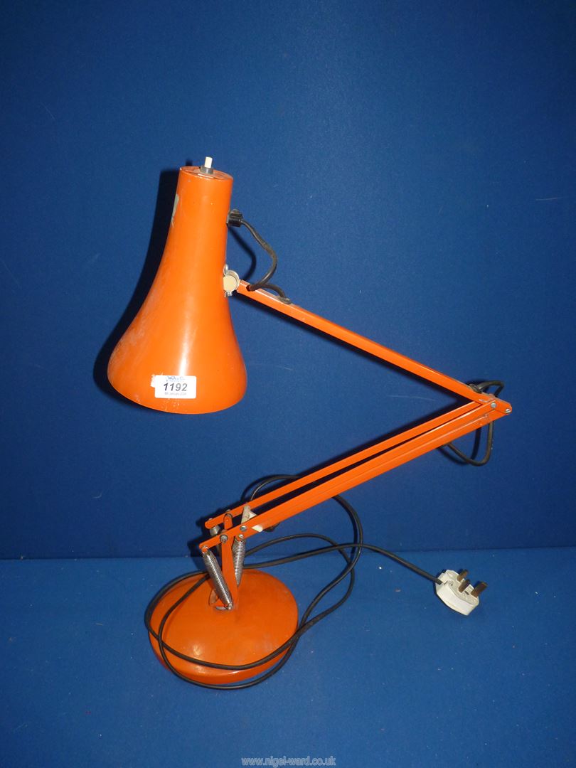An orange angle poise lamp. - Image 3 of 3