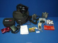 A Finepix S4800 series digital camera and case and Canon Ixus 10 x optical zoom camera together