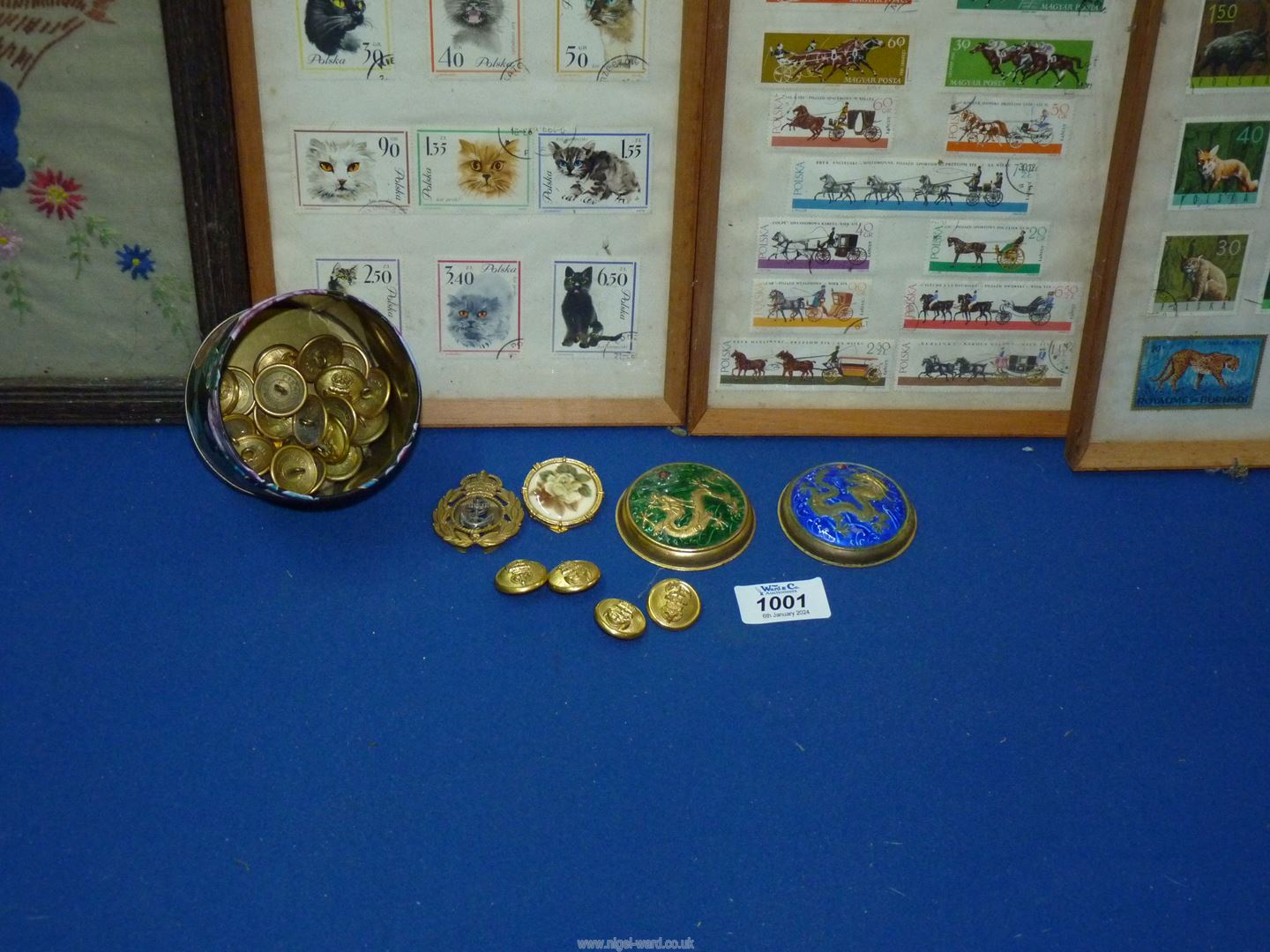 A box of miscellanea to include a small tin of Firmin & Sons buttons, etc. - Image 2 of 2