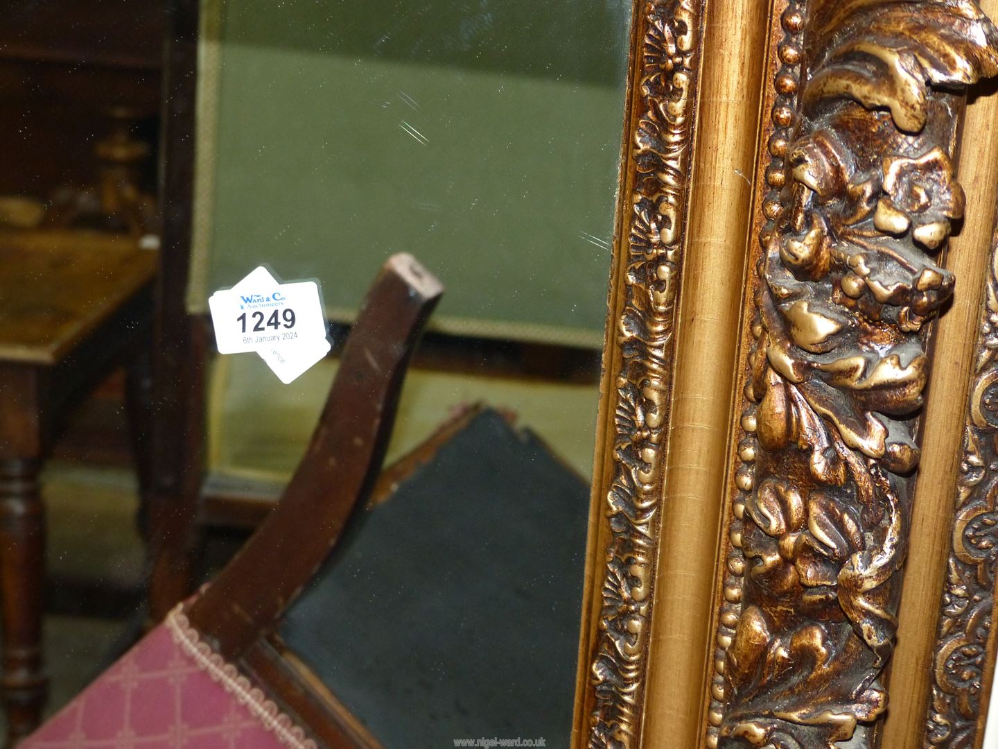 A heavily moulded framed Wall hanging Mirror, 43 1/4'' x 31 1/2'' approx. - Image 2 of 3