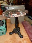 A cast iron based Marble/Stone topped circular occasional Table,