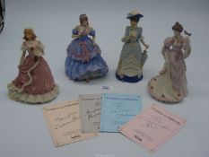 Four matt finish Wedgwood figures including 'The Golden Jubilee', 'The Imperial Banquet',
