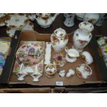 A quantity of Royal Albert 'Old Country Roses' china including vases, marmalade pot, posy,